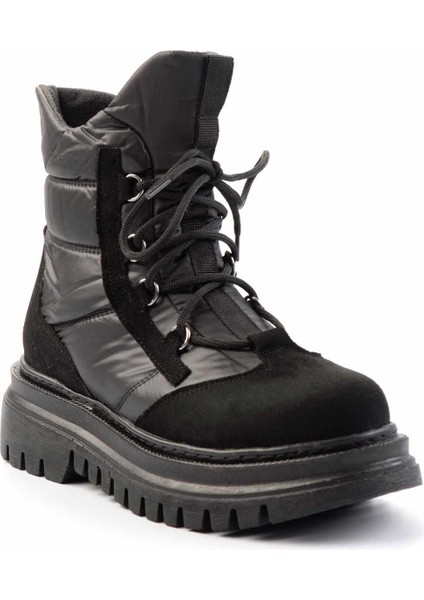 Siyah Nubuk Kadın Bot & Bootie K02129051601