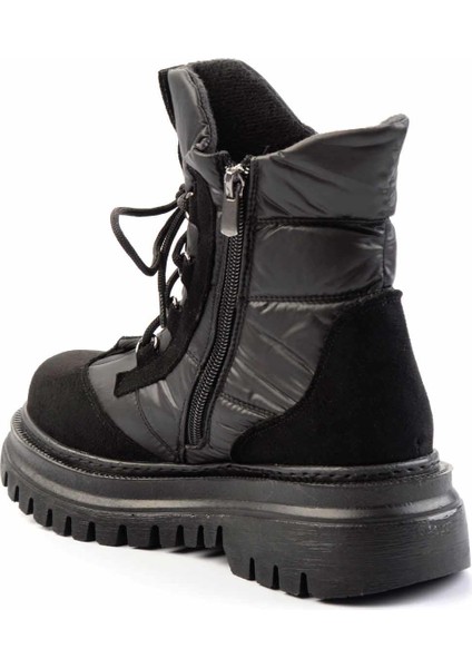 Siyah Nubuk Kadın Bot & Bootie K02129051601