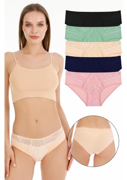 Kadın Dantel Detaylı Slip 5li Külot Set - KTS4006