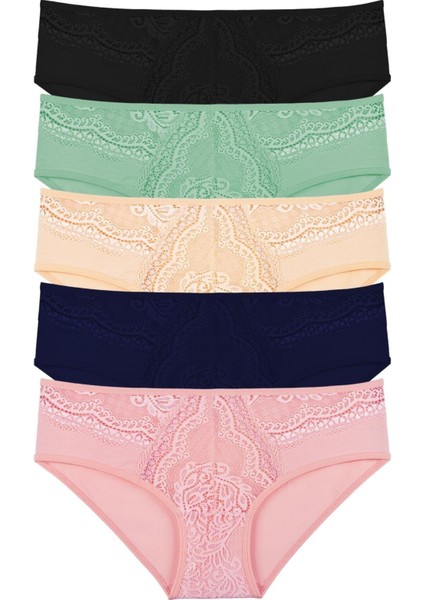 Kadın Dantel Detaylı Slip 5li Külot Set - KTS4006 fiyatları