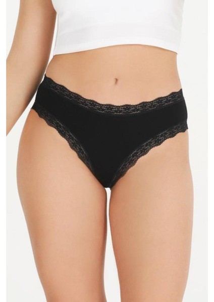Kadın Dantelli Karışık Renkler Slip Külot 5li Paket Set KTS3070-5 fırsatları