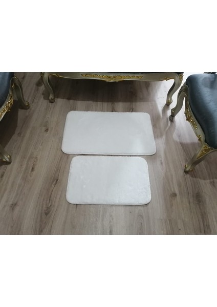 Beyaz Ikili Peluş Banyo Paspası Klozet Seti (40X60 - 50X80) fiyatları
