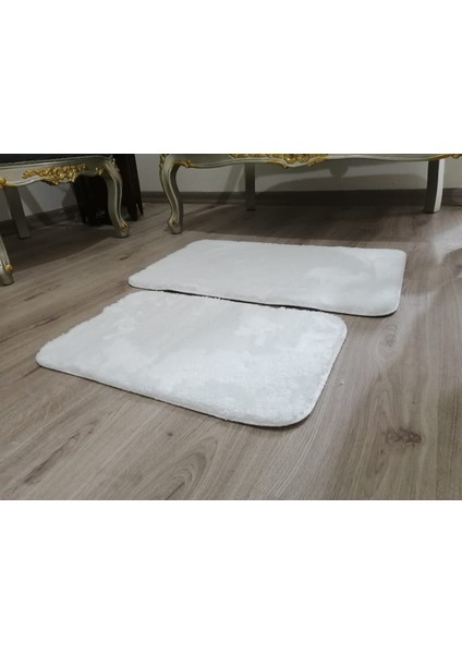 Beyaz Ikili Peluş Banyo Paspası Klozet Seti (40X60 - 50X80) modelleri