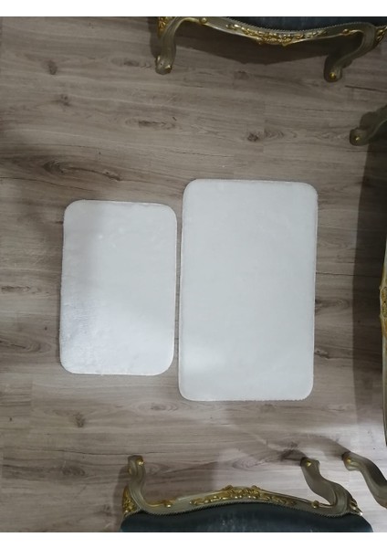 Beyaz Ikili Peluş Banyo Paspası Klozet Seti (40X60 - 50X80) fırsatları