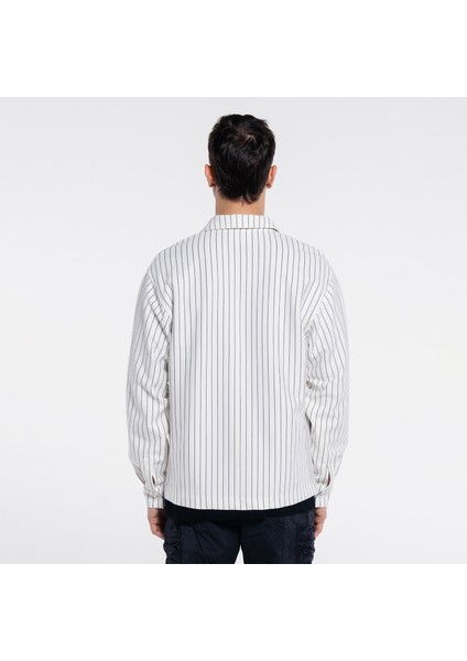 Noa Erkek Kırık Beyaz Ekstra Oversize Gömlek Ceket