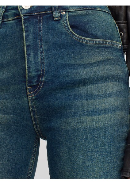 71348 Tint Yıkama Denim Pantolon-Yeşil