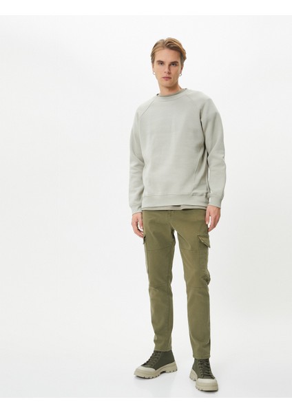 Yıkamalı Pantolon Kargo Cepli Dikiş Detaylı Slim Fit Düğmeli fiyatları