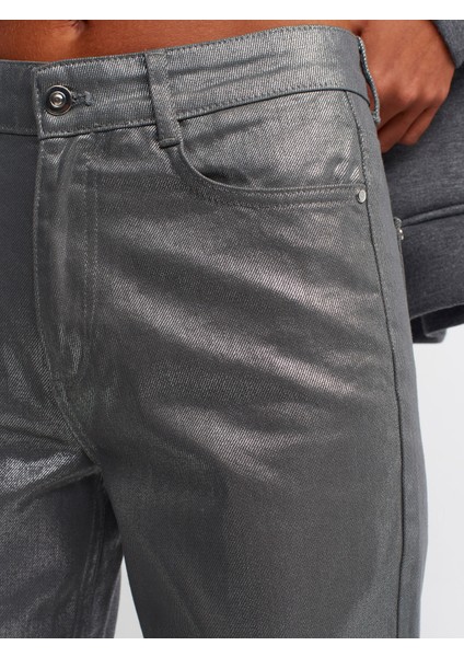 70449 Parlak Straight Pantolon-Antrasit fırsatları