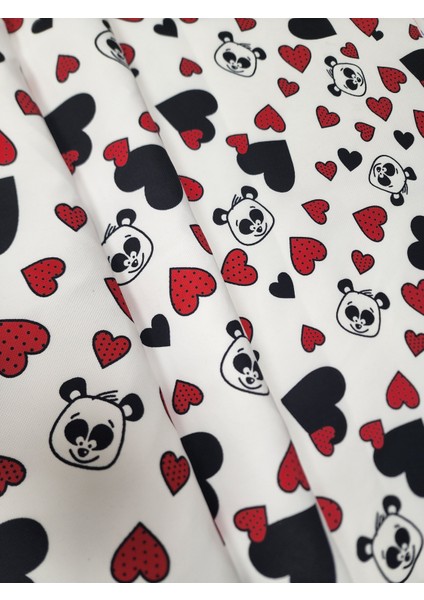 Sevgililer Günü Panda Desen Kumaş 7