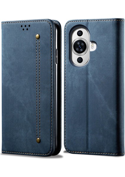 Huawei Nova 12 Pro 5g Kart Tutucu Cüzdan Kot Pantolonlu Kumaş Doku Pu Deri Standı Kapak (Yurt Dışından)