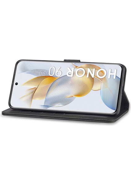 Honor 90 Pu Deri Buzağı Doku Cüzdan Stand Telefon Kapağı (Yurt Dışından)