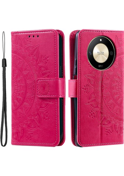 Honor X9B 5g / X50 Kasa Mandala Çiçek Standı Cüzdan Deri Kapağı (Yurt Dışından)