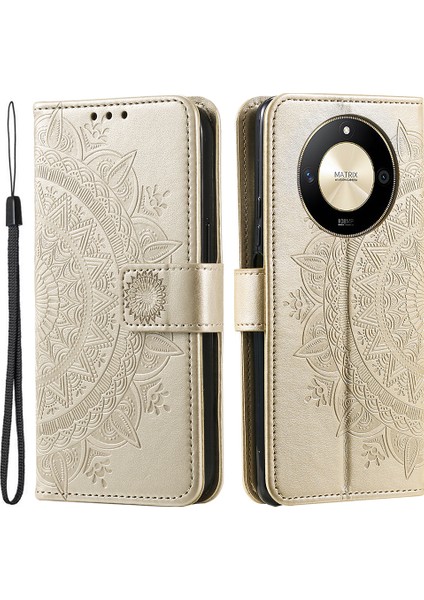 Honor X9B 5g / X50 Kasa Mandala Çiçek Standı Cüzdan Deri Kapağı (Yurt Dışından)
