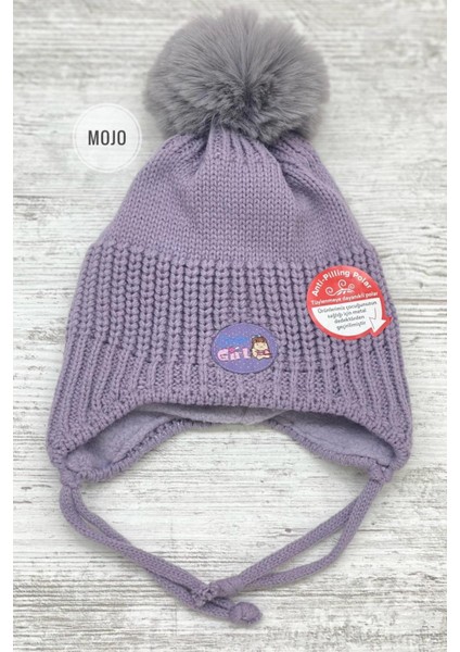 Kız Bebek Kulaklıklı İçi Polar Bere K22110-01 Lila fiyatları