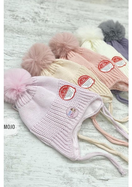 Kız Bebek Kulaklıklı İçi Polar Bere K22110-01 Pembe modelleri