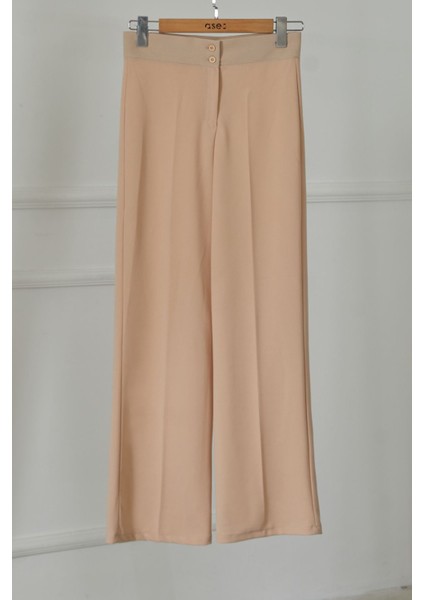 Düğmeli Pantolon-Bej