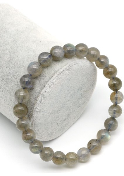 Labradorit Doğal Taş Bileklik 8 mm Küre Kesim