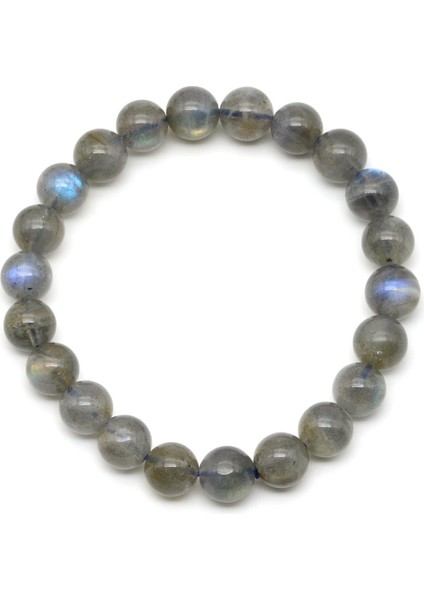 Labradorit Doğal Taş Bileklik 9 mm Küre Kesim