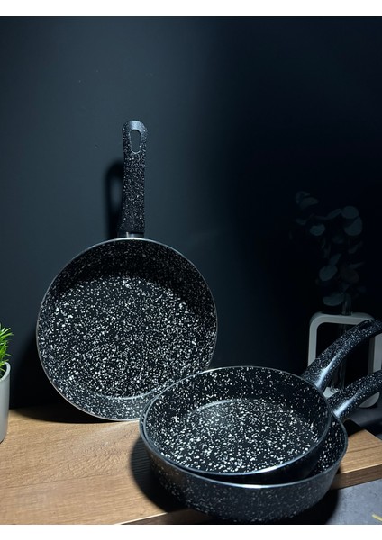 Granit 20-22-24 cm Granit 3lü Tek Kulplu Omlet/sahan Tava Seti