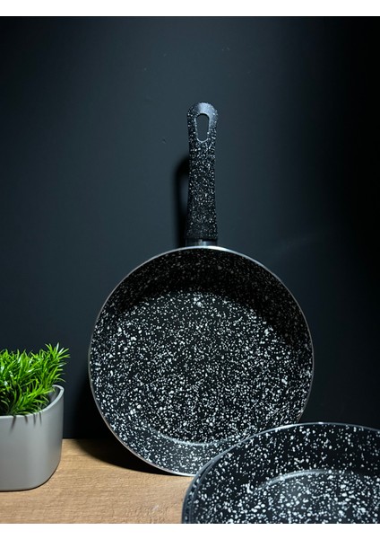 Granit 20-22-24 cm Granit 3lü Tek Kulplu Omlet/sahan Tava Seti