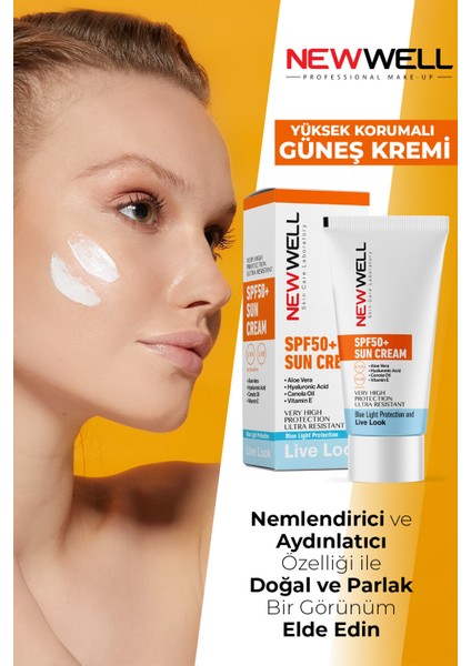 New Well Güneş Kremi Yüksek Koruma Spf 50+ Aloe Vera