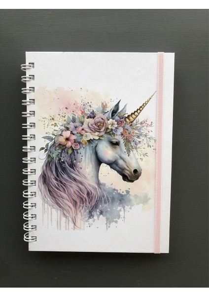 Unicorn Spiralli Lastikli Not Defteri A5