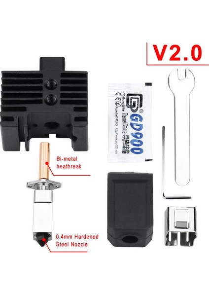 Bambu Lab X1 P1P Yükseltilmiş Hotend Tz V2.0 Bi Metal Heatbreak