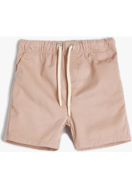 Bebek Basic Şort Beli Bağlamalı Pamuklu