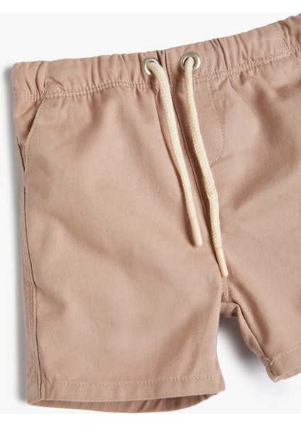 Bebek Basic Şort Beli Bağlamalı Pamuklu modelleri