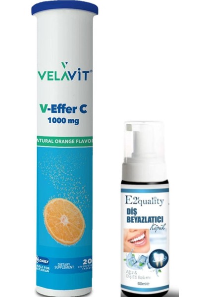 V-Effer C 1000 Mg Takviye Edici Gıda 20 Tablet- Diş Beyazlatıcı Köpük