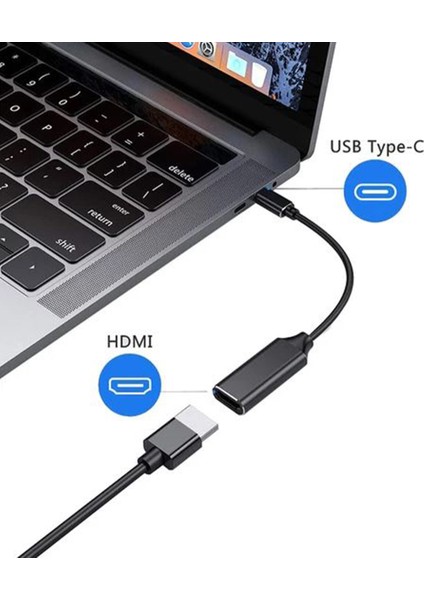 Type-C To HDMI Çevirici USB C To HDMI Adaptör Macbook Uyumlu HC03