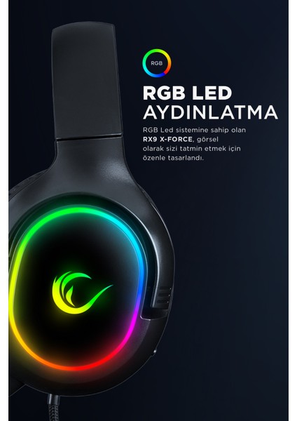 X-FORCE RGB Led 7.1  Çıkarılabilir Mikrofonlu Gaming Oyuncu Kulaklığı Profesyonel Kulaklık