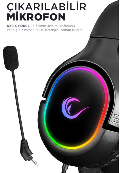 X-FORCE RGB Led 7.1  Çıkarılabilir Mikrofonlu Gaming Oyuncu Kulaklığı Profesyonel Kulaklık