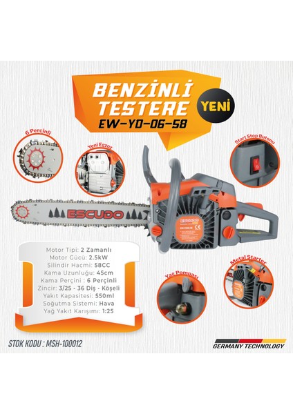 Benzinli Testere EW-YD06-58 fiyatları