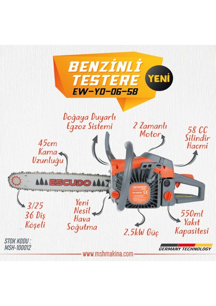 Benzinli Testere EW-YD06-58 fırsatları