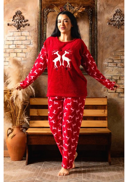 Büyük Beden Kadın Polar Peluş Pijama Takımı fiyatları