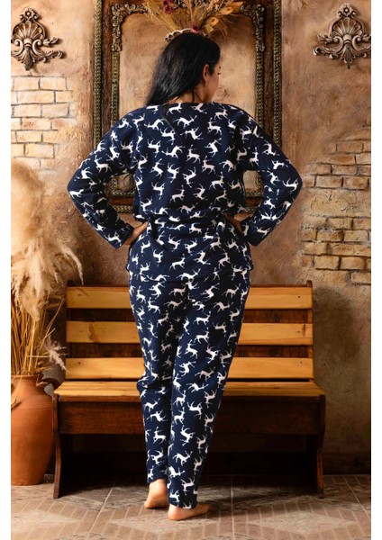 Büyük Kadın Polar Peluş Pijama Takımı modelleri