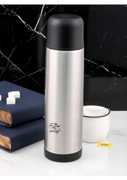 Inox Paslanmaz Çelik Termos Uzun Ömürlü Pratik Orta Boy Termos