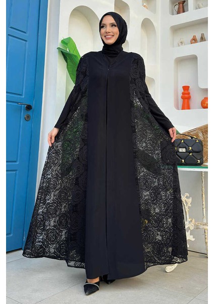 Dantel Abaya 7884 Siyah