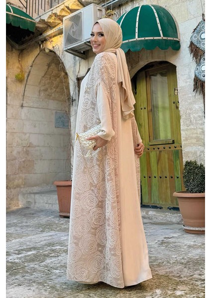 Dantel Abaya 7884 Taş