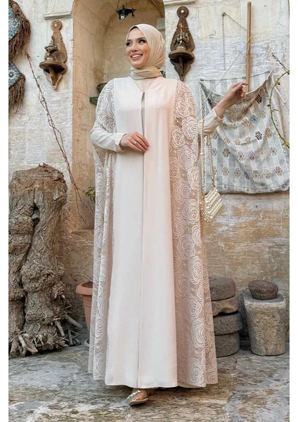 Dantel Abaya 7884 Taş modelleri