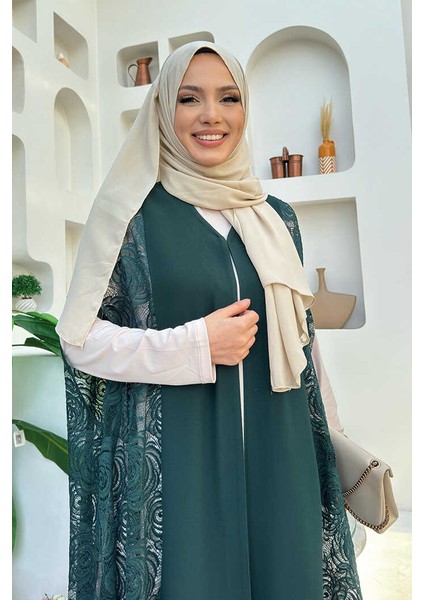 Dantel Abaya 7884 Zümrüt fırsatları