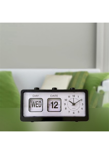 Mekanik Çalar Saat Yenilik Çevirme Saati Masaüstü Dijital Saat, Beyaz (Yurt Dışından) modelleri