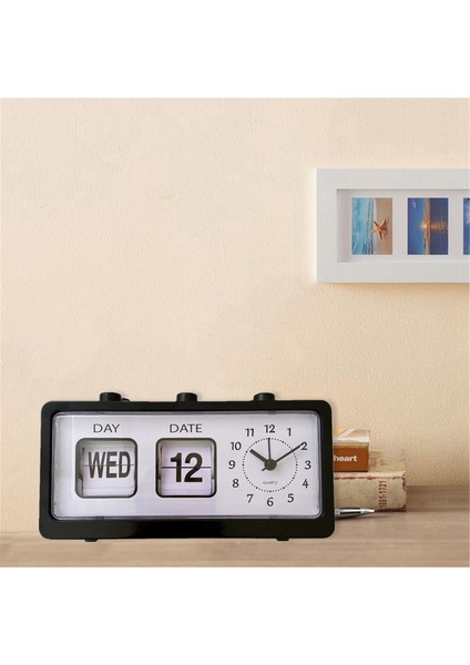 Mekanik Çalar Saat Yenilik Çevirme Saati Masaüstü Dijital Saat, Beyaz (Yurt Dışından) fırsatları