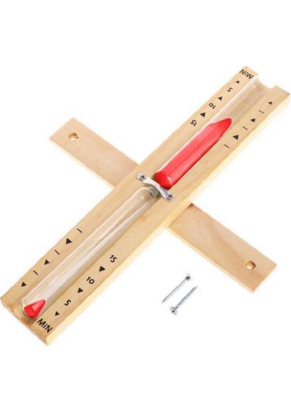 Duvara Monte Ahşap Kum Saati Kum Saati 15 Dakika Kırmızı Kum (Yurt Dışından)