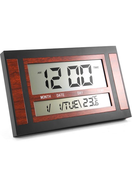 Dijital Duvar Saati LCD Numarası Zaman Sıcaklık Takvim Alarm Siyah (Yurt Dışından) modelleri