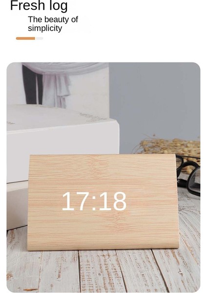 LED Ahşap Çalar Saat Ses Kontrol Saatleri Ev Dekor Siyah (Yurt Dışından) fiyatları