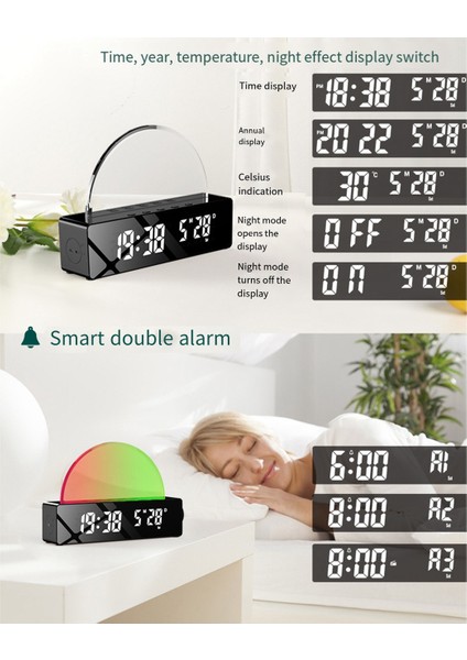 Gündoğumu Lambası Gündoğumu Çalar Saat, Uyandırma Işığı Şafak Simülatörü, Siyah (Yurt Dışından) fiyatları