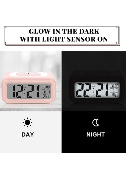 LED Işıklı Çalar Saat, Sessiz Alarmla Çalışan, Pembe (Yurt Dışından) fiyatları