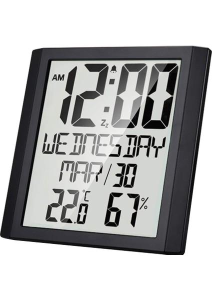 Sıcaklık ve Nem Göstergeli Dijital Duvar Saati 8,6 Inç Geniş Ekran (Yurt Dışından)
